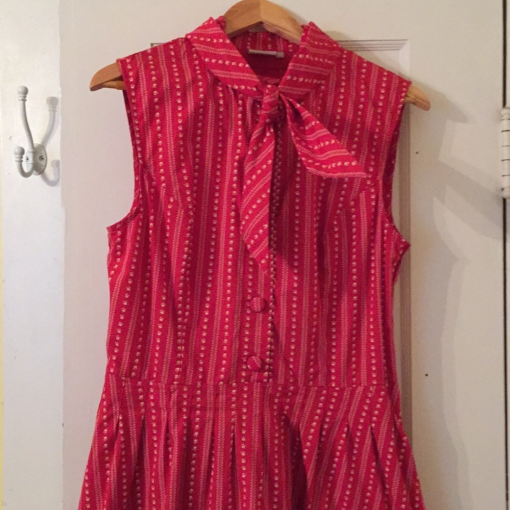 eShakti Retro Red Teacher Dress
